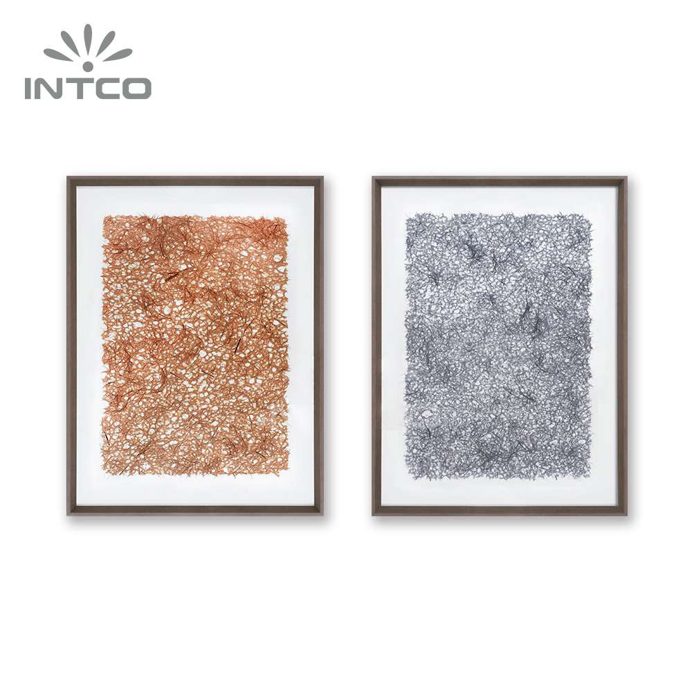 2pc abstract fabric paper wall art